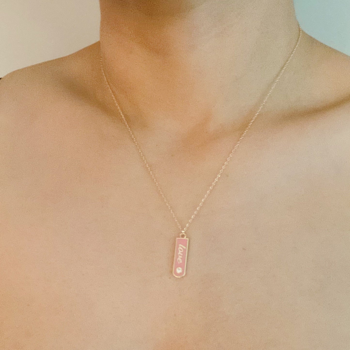 Love Drop Bar Necklace