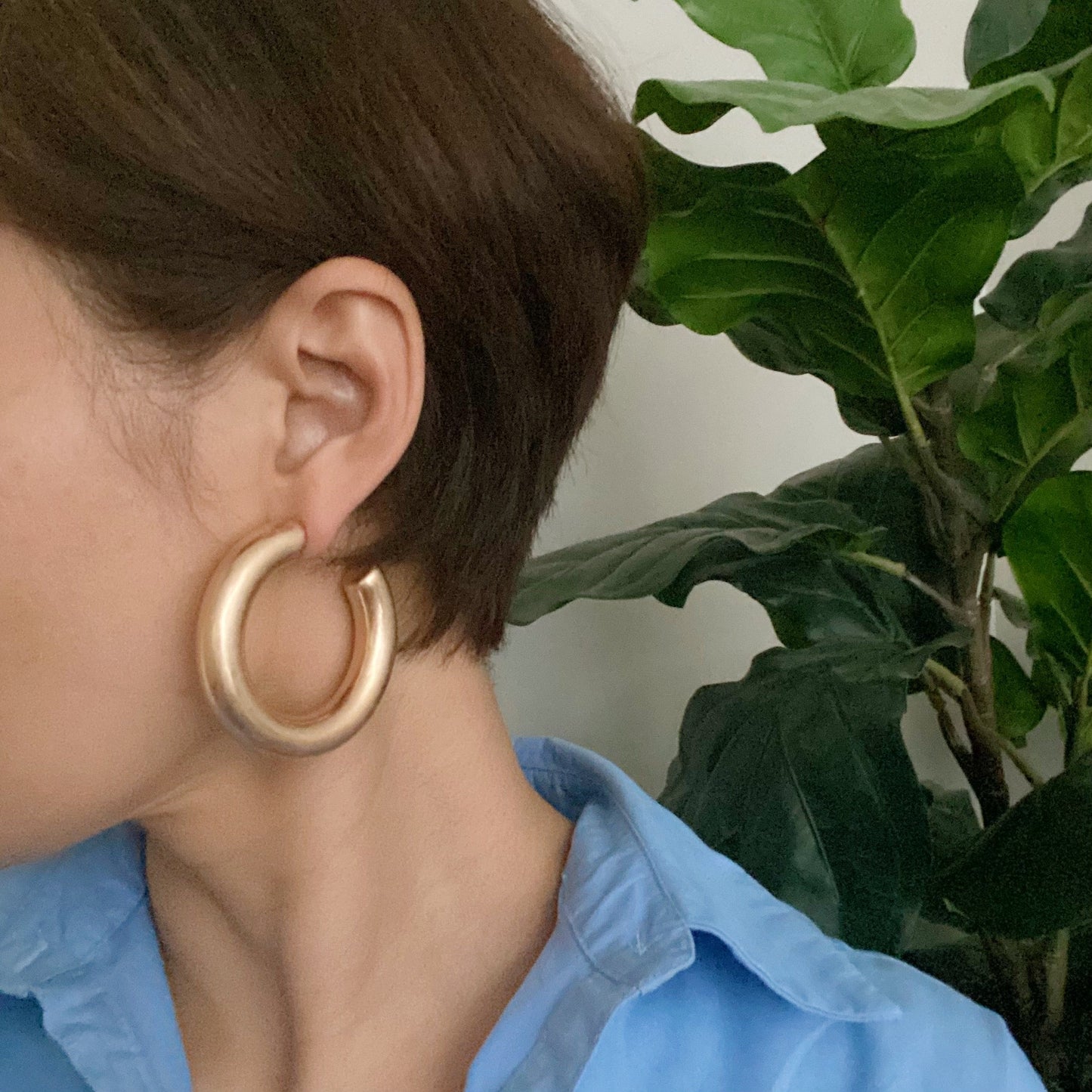 Round And Smooth Large Hoop Earrings