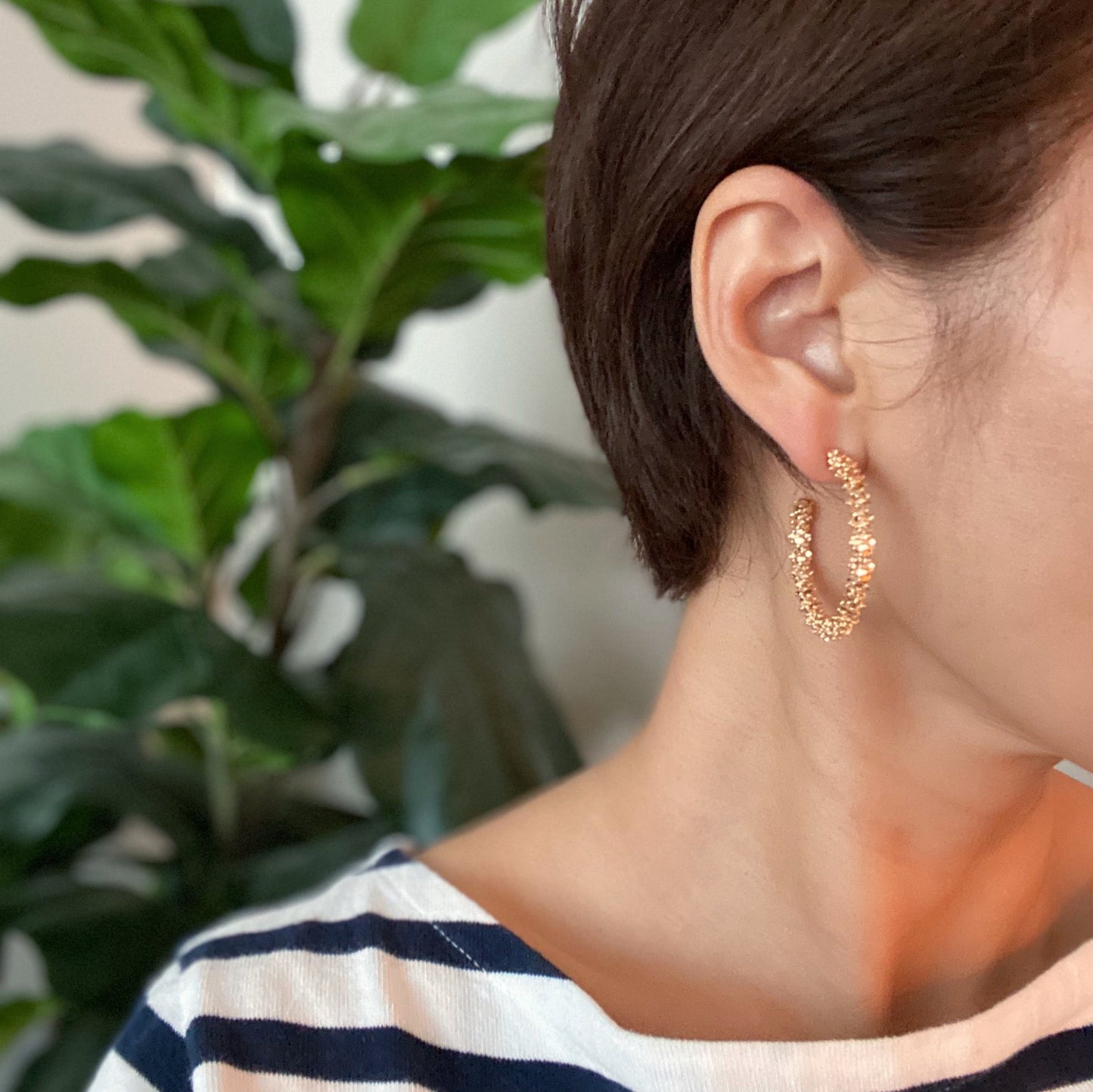 Golden Pebbles Hoop Earrings