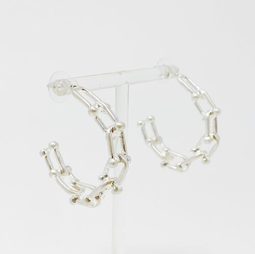 Chained Link Hoop Earrings