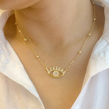 Bright & Studded Eye Necklace