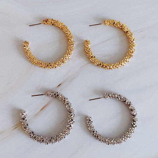 Golden Pebbles Hoop Earrings