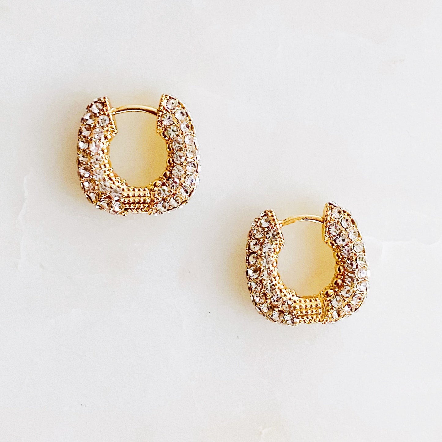 Shine Up Square Huggie Hoop Earrings