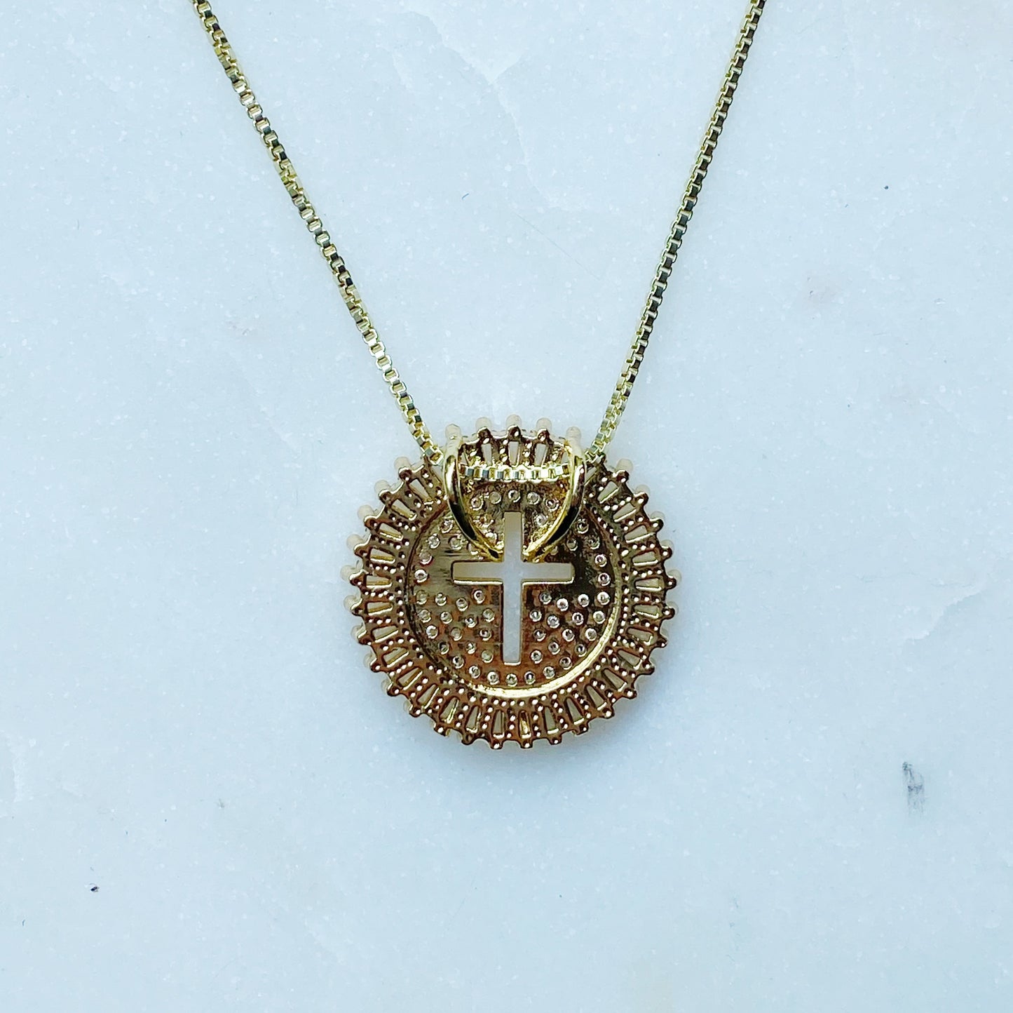 Shine Circle Cross Necklace