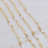 Mini Pearl Mini Star Long Chain Necklace