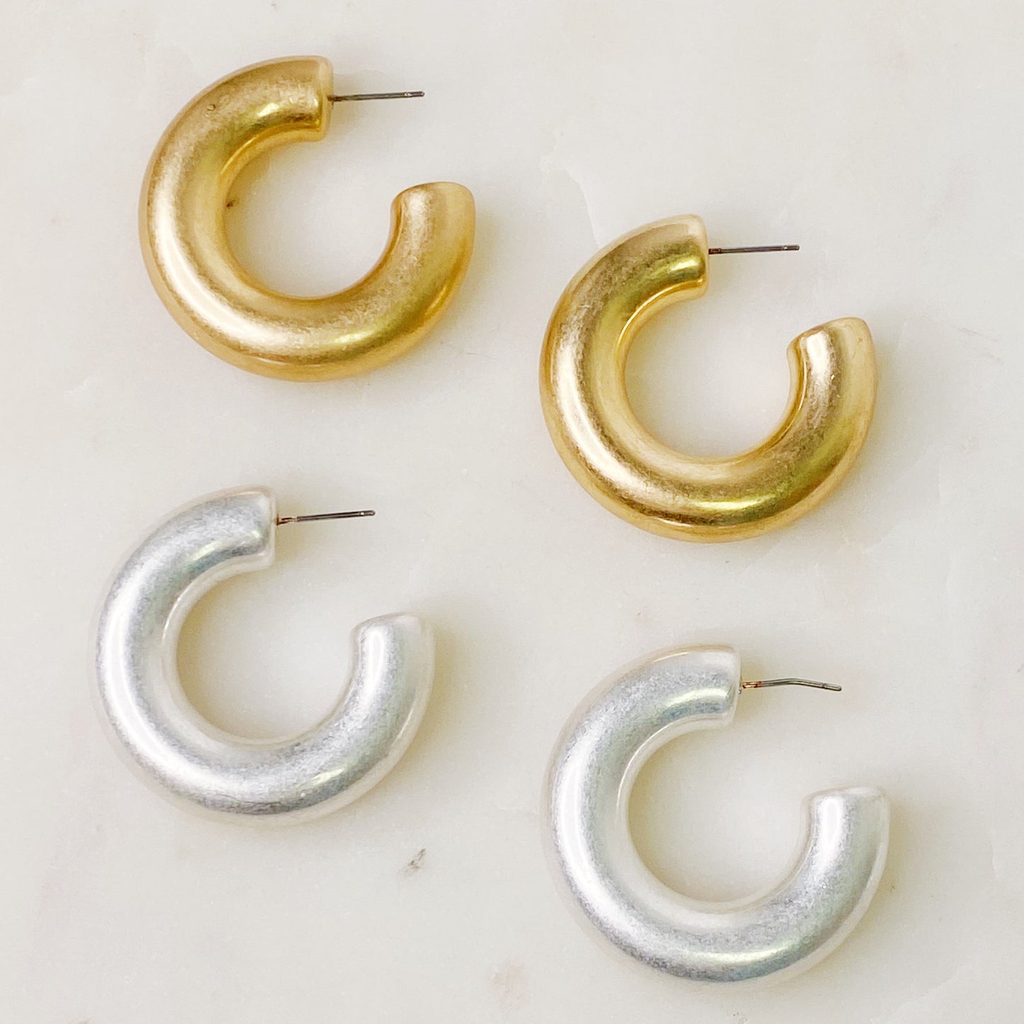 Round And Smooth Medium Hoop Earrings