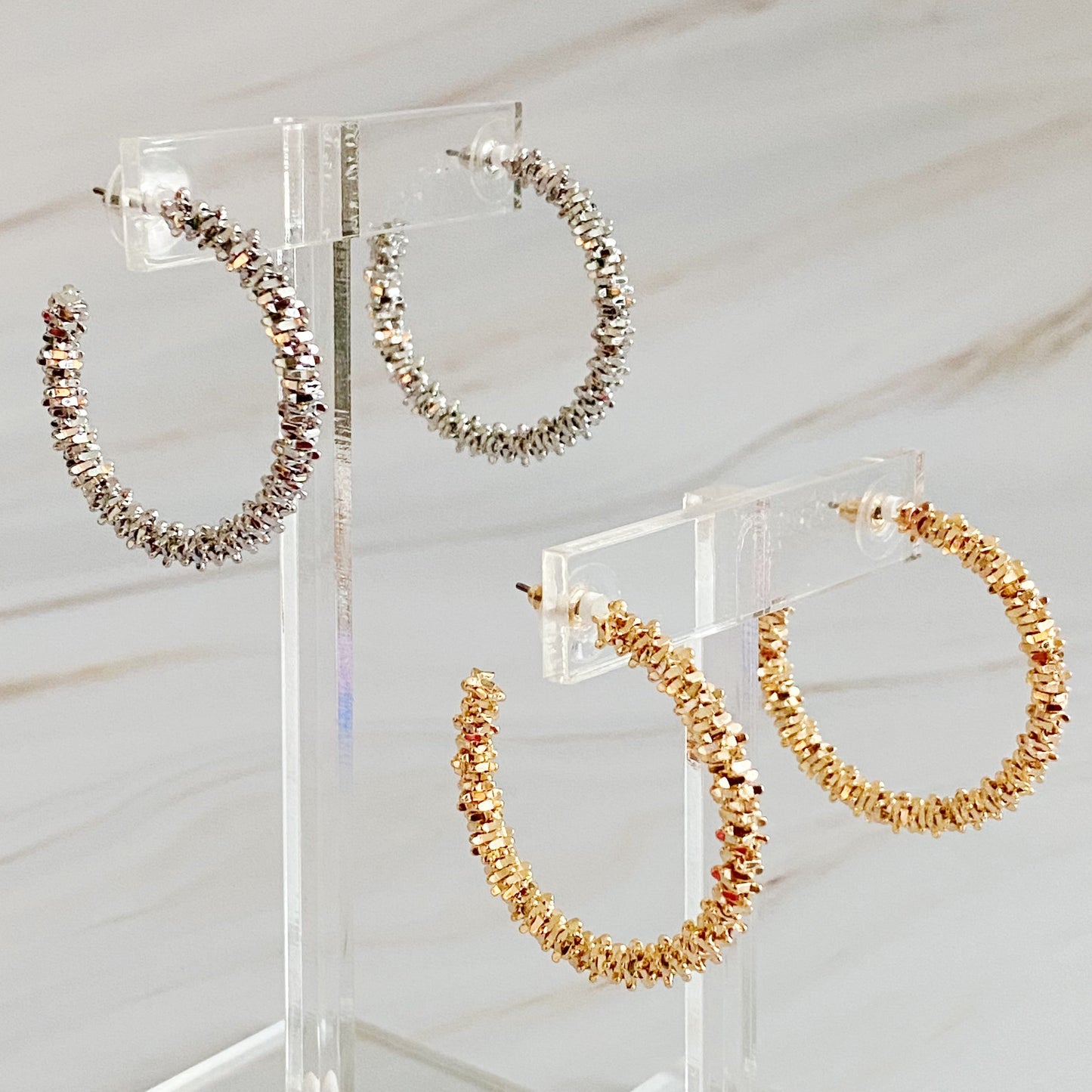 Golden Pebbles Hoop Earrings