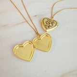 Nostalgic Heart Initial Open Locket Necklace