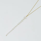 Gradiant Long Pearl Drop Necklace