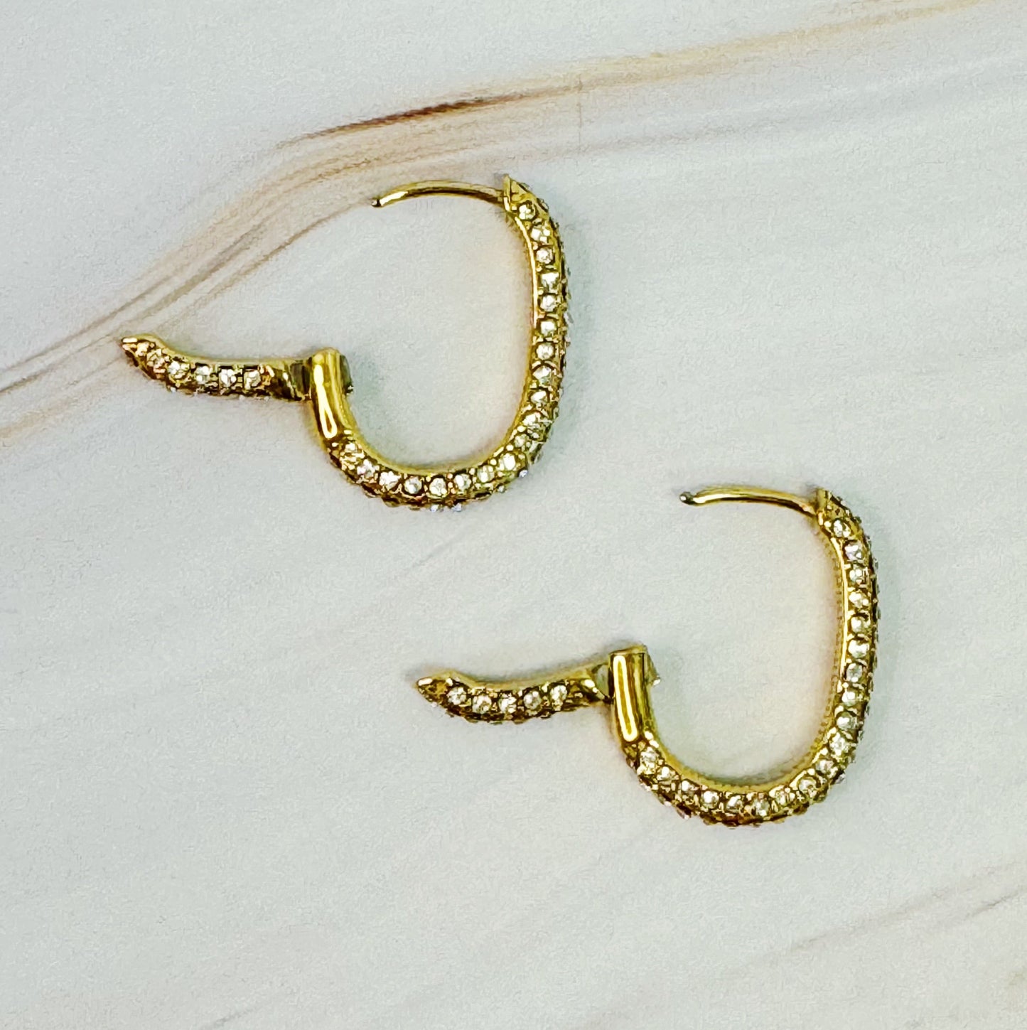 Shine Covered Oval Hoop Earrings