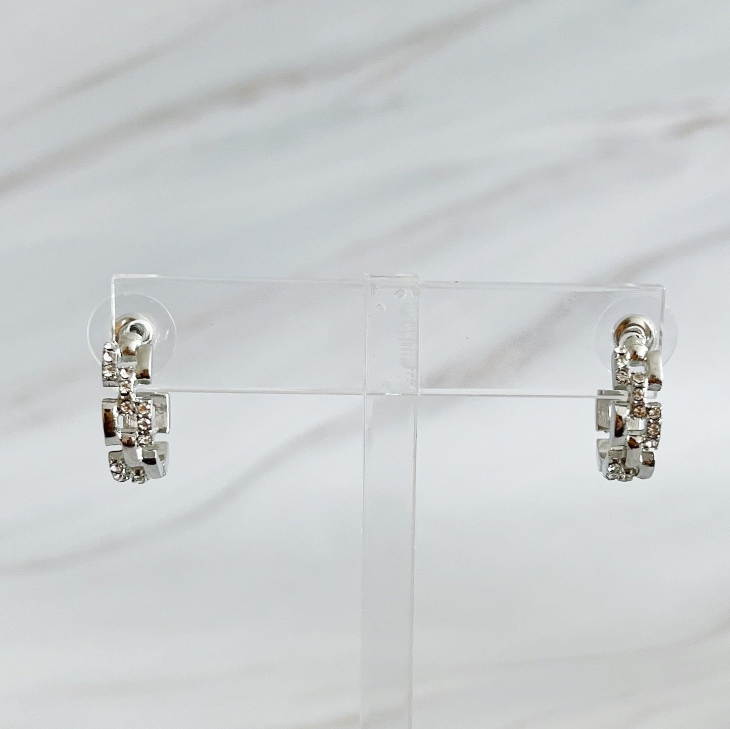 Pave Huggie Hoop Earrings