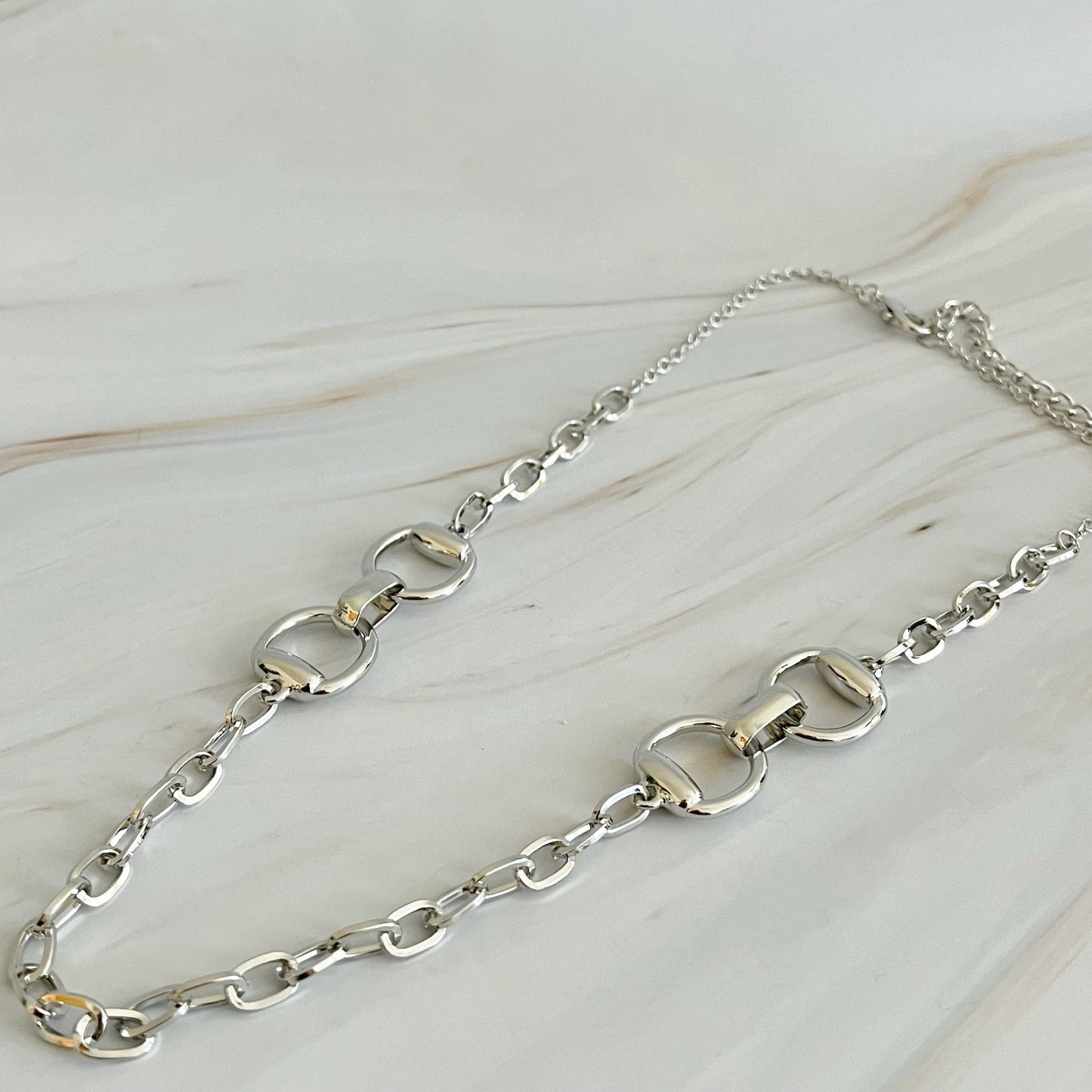 Double Equestrian Chain Necklace